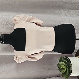 TCEC Houndstooth Puff Sleeve Crop Top